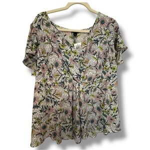 New Torrid Multicolor Floral Blouse